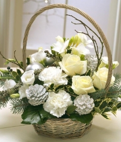 Festive Basket (White & Silver)